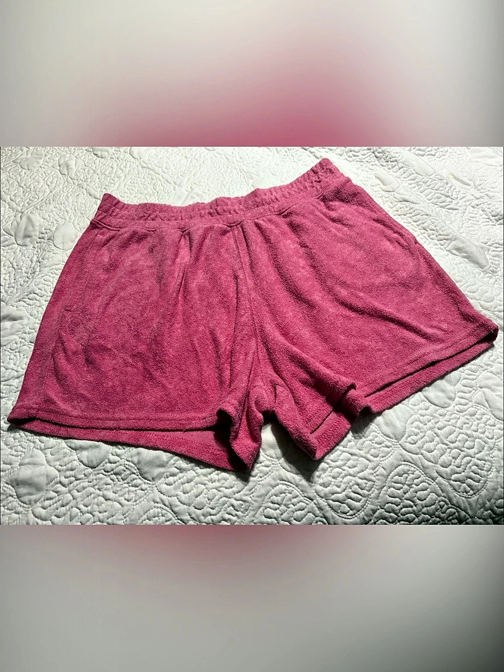 Hollister Terry Towel Lounge Shorts Pink Athletic Shorts Large